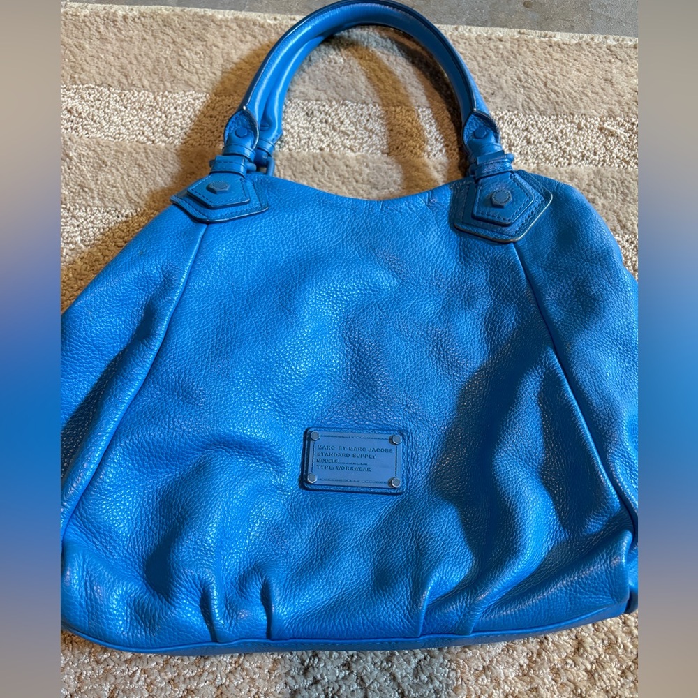 MARC by Marc Jacobs limited edition neon blue leather bag.